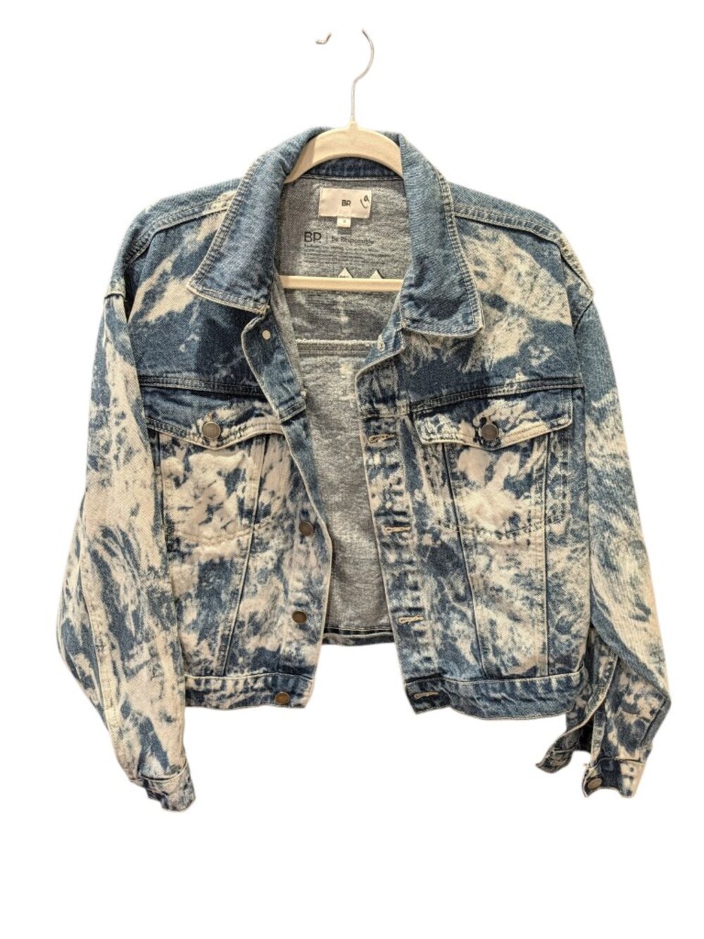 B.P. Jean Jacket Women's Bleached Acid Wash 100% Cotton Size Small
